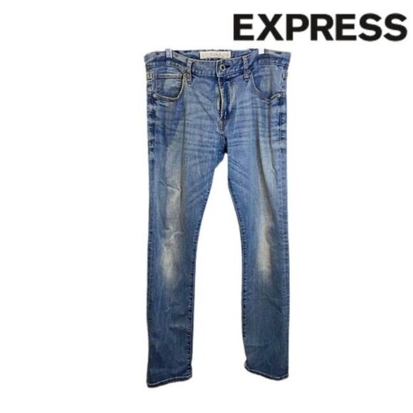 Express Jeans Men's Slim fit Slim Leg Denim Jeans Pants - Picture 1 of 7